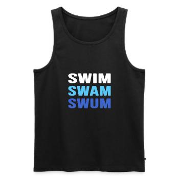 Swimming Swimmer swims swimming badge - Men's Premium Organic Tank Top - black - Front - AI Model Male 178 light (178cm)