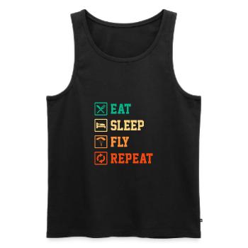 Eat Sleep Fly Repeat Paragliding Parachute Paragli - Männer Premium Bio Tank Top - Schwarz - Vorne - Michal (187cm)