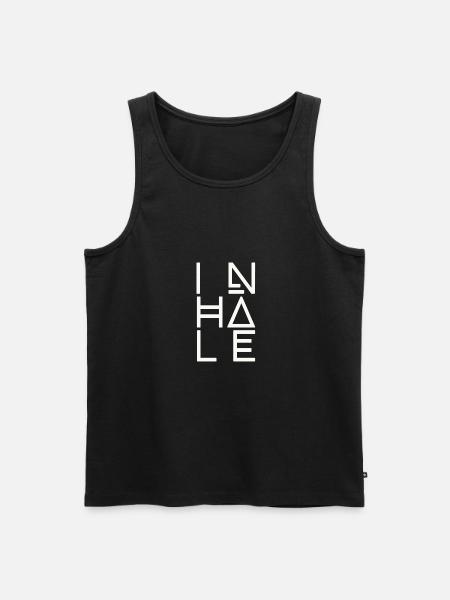 Breathe, inhale - Men's Premium Organic Tank Top - black