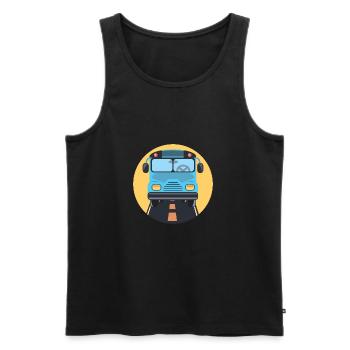Bus - Männer Premium Bio Tank Top - Schwarz - Vorne - AI Model Male 178 light (178cm)