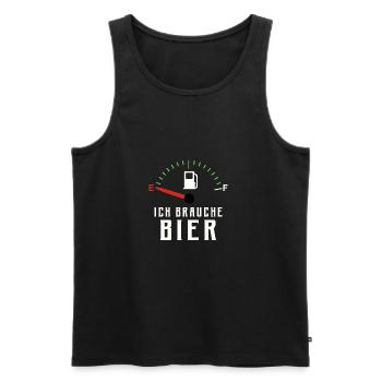 ICH BRAUCHE BIER - Männer Premium Bio Tank Top - Schwarz - Vorne - Michal (187cm)