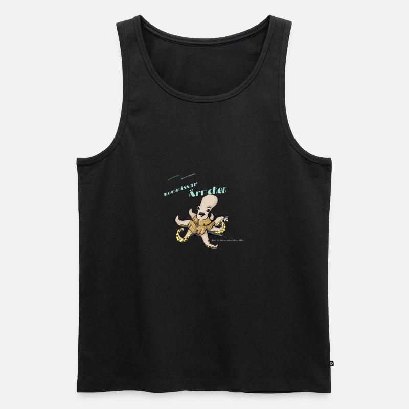 Kommissar Ärmchen - Männer Premium Bio Tank Top - Schwarz