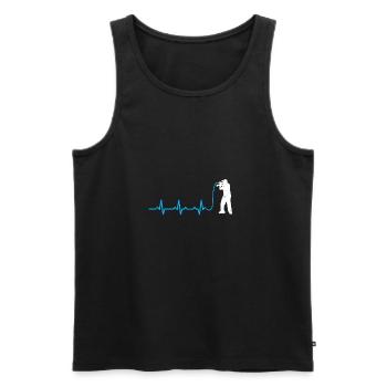 MC rappen herzschlag mikrofon geschenk heartbeat - Männer Premium Bio Tank Top - Schwarz - Vorne - AI Model Male 178 light (178cm)