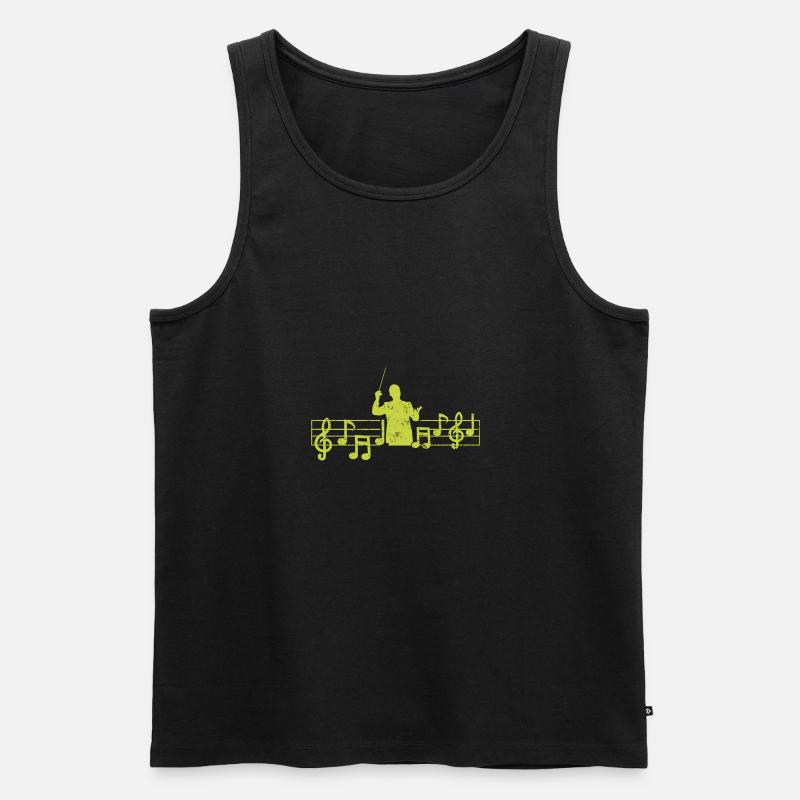 Dirigent Herzschlag Noten Geschenk musiker - Männer Premium Bio Tank Top - Schwarz