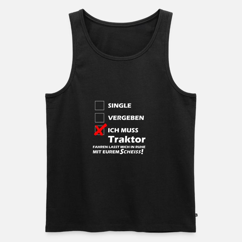 Traktor Single - Männer Premium Bio Tank Top - Schwarz