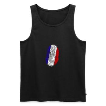 France Shirt · Flag · DNA · fingerprint - Men's Premium Organic Tank Top - black - Front - Michal (187cm)