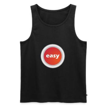 Easy Button - Men's Premium Organic Tank Top - black - Front - Michal (187cm)