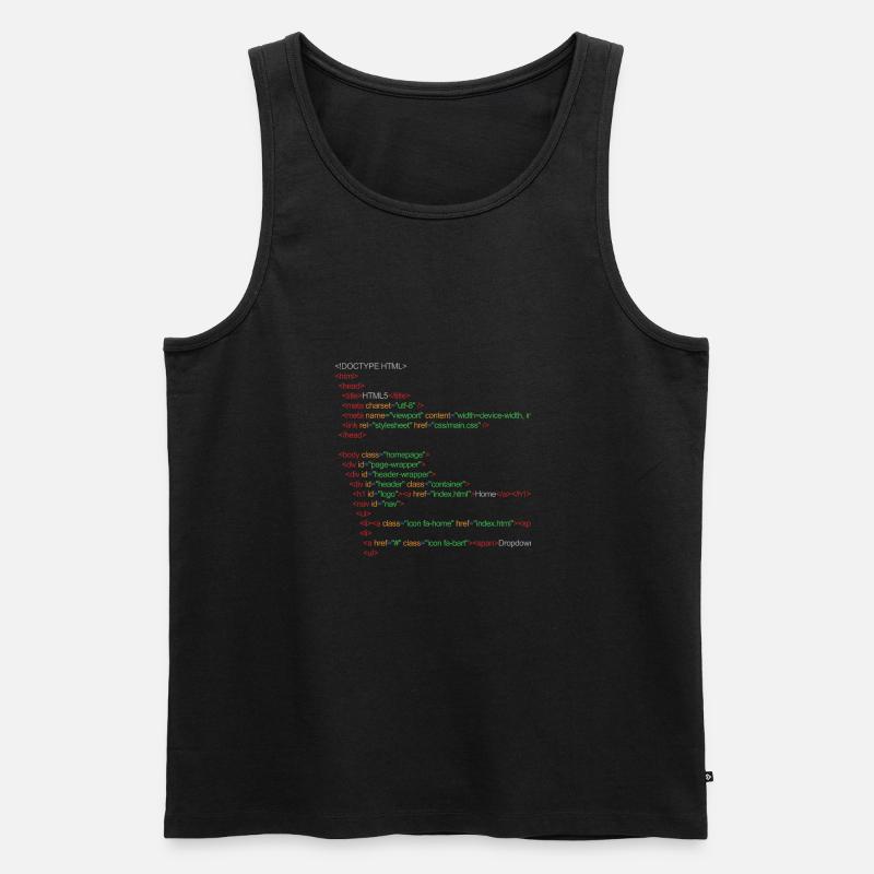 HTML5 - Männer Premium Bio Tank Top - Schwarz