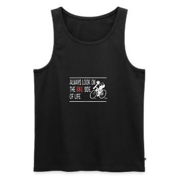 For road bike pros: the bike side! - Men's Premium Organic Tank Top - black - Front - Michal (187cm)