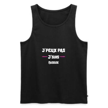 J'peux pas Masseuse cadeau noël - Débardeur bio Premium Homme - noir - Devant - Michal (187cm)