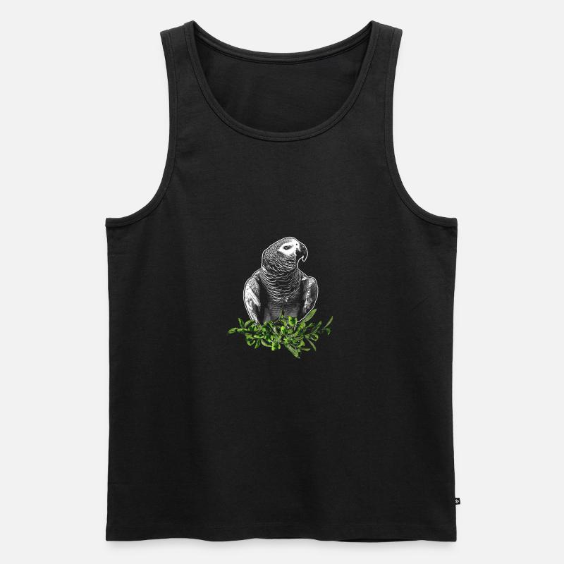 Graupapagei - Männer Premium Bio Tank Top - Schwarz