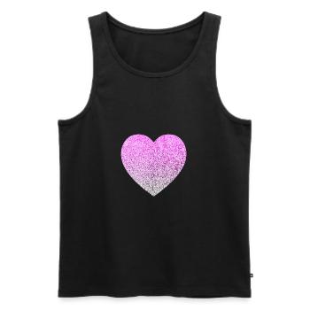 Glitter heart - Men's Premium Organic Tank Top - black - Front - Michal (187cm)