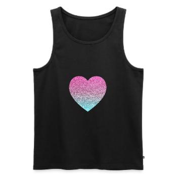 glitter heart - Men's Premium Organic Tank Top - black - Front - Michal (187cm)