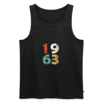 55e anniversaire look rétro - cadeau né en 1963 - Débardeur bio Premium Homme - noir - Devant - Michal (187cm)
