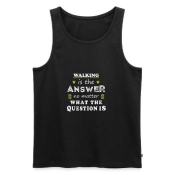 Walking Funny Saying Cool Sport Hobby Gift - Men's Premium Organic Tank Top - black - Front - AI Model Male 178 light (178cm)