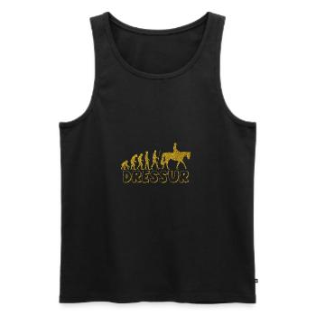 Evolution Dressur Golden Glitter Effekt - Männer Premium Bio Tank Top - Schwarz - Vorne - Michal (187cm)