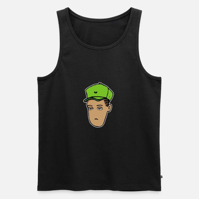 Hip-Hop-Kopf (Schlaganfall) - Männer Premium Bio Tank Top - Schwarz