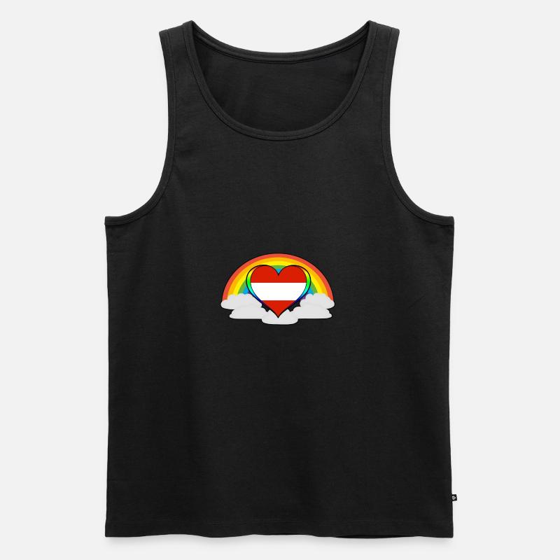 Geschenk Regenbogen Pride Stolz Österreich - Männer Premium Bio Tank Top - Schwarz