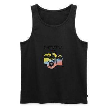 Kolumbien, Cartagena - Männer Premium Bio Tank Top - Schwarz - Vorne - AI Model Male 178 light (178cm)