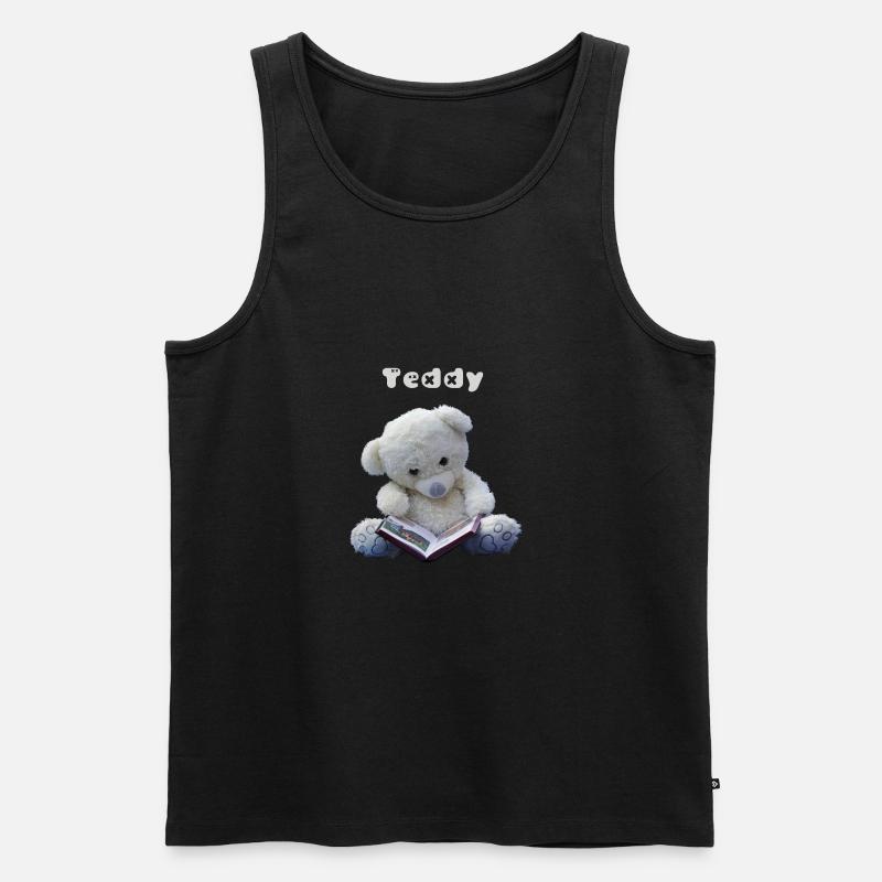 Teddy - Männer Premium Bio Tank Top - Schwarz