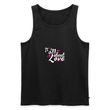 Valentine's Day February love gift idea - Men's Premium Organic Tank Top - black - Front - AI Model Male 178 light (178cm)