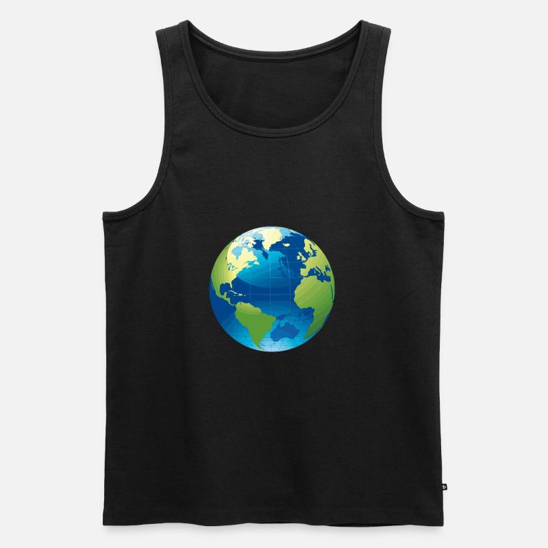Erde Motiv als Geschenkidee - Männer Premium Bio Tank Top - Schwarz