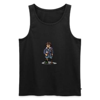 Pirat mit Holzbein Augenklappe Geschenkidee - Männer Premium Bio Tank Top - Schwarz - Vorne - AI Model Male 178 light (178cm)