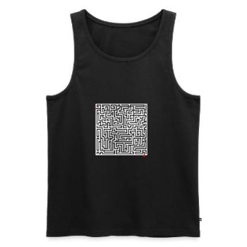 casse-tête labyrinthe - Débardeur bio Premium Homme - noir - Devant - AI Model Male 178 light (178cm)