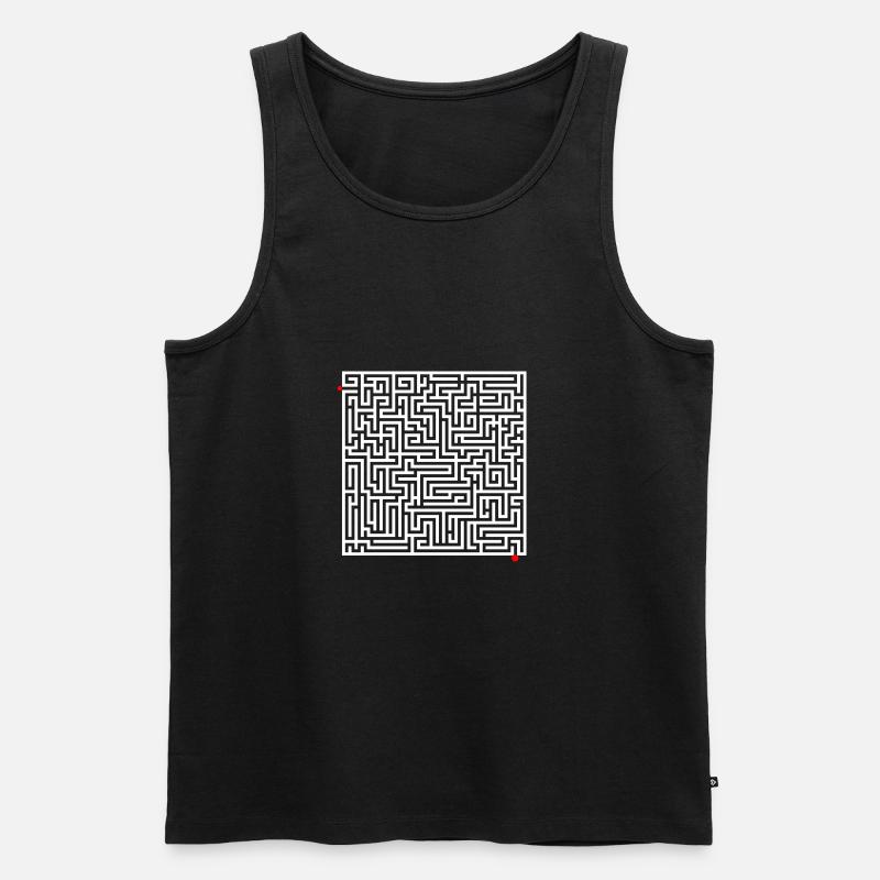 Labyrinth Rätsel - Männer Premium Bio Tank Top - Schwarz