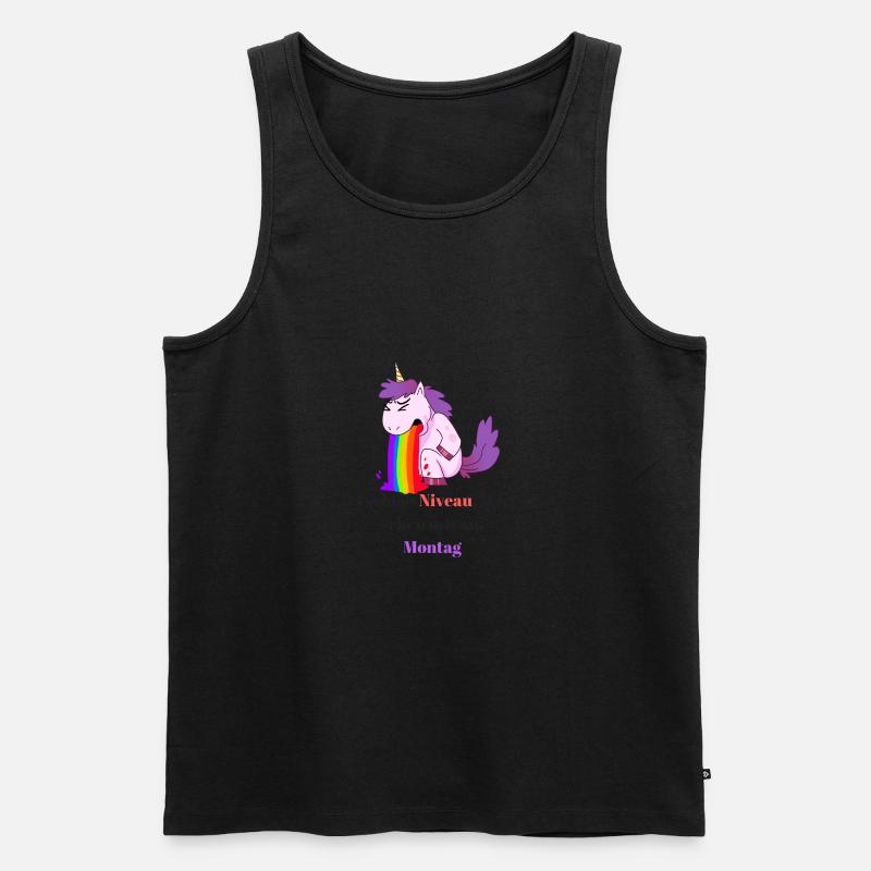 Einhorn Comic Sprüche Design - Männer Premium Bio Tank Top - Schwarz