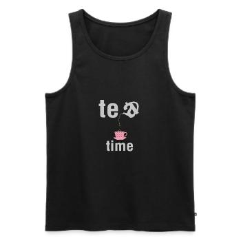 tea time - Männer Premium Bio Tank Top - Schwarz - Vorne - AI Model Male 178 light (178cm)