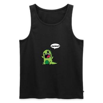 Rawr dino dinosaur Cute gift idea - Men's Premium Organic Tank Top - black - Front - Michal (187cm)