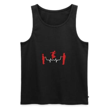 Funny Heartbeats Jump Rope - Männer Premium Bio Tank Top - Schwarz - Vorne - Michal (187cm)