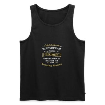 ich bin Elektriker - Männer Premium Bio Tank Top - Schwarz - Vorne - Michal (187cm)