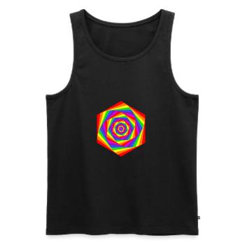 Regenbogen Hexagon - Männer Premium Bio Tank Top - Schwarz - Vorne - AI Model Male 178 light (178cm)