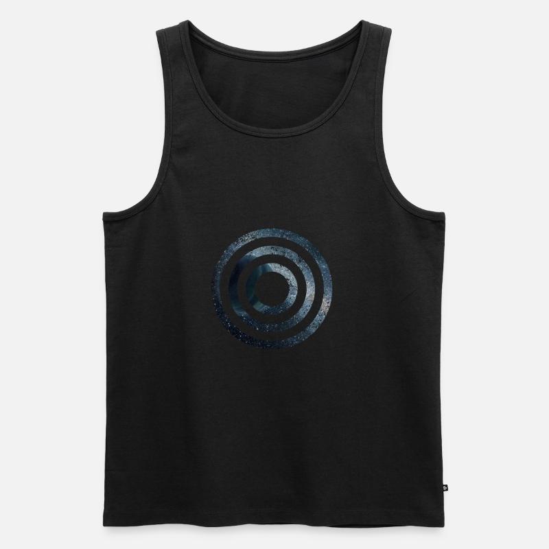 SPACE CIRCLES CIRCLES GRUNGE - Men's Premium Organic Tank Top - black