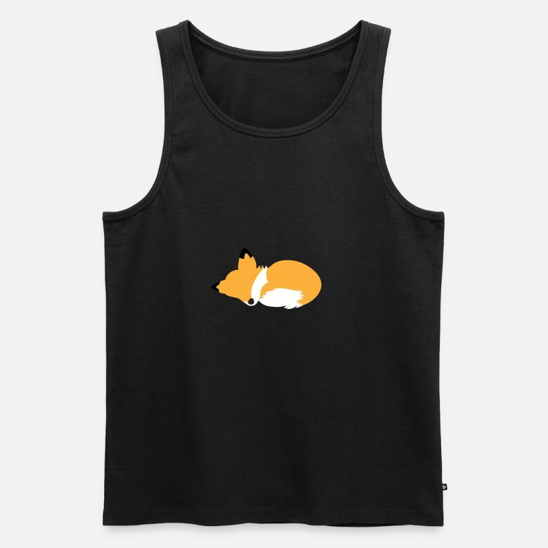 Schlafende Fox - Männer Premium Bio Tank Top - Schwarz