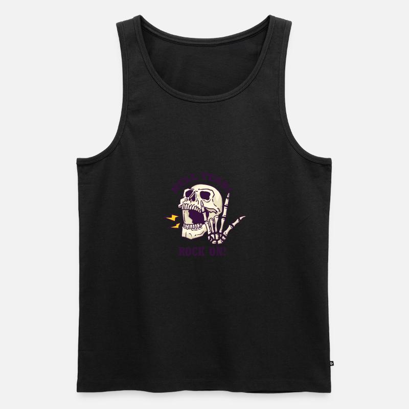 Hell yeah - rock on - Männer Premium Bio Tank Top - Schwarz