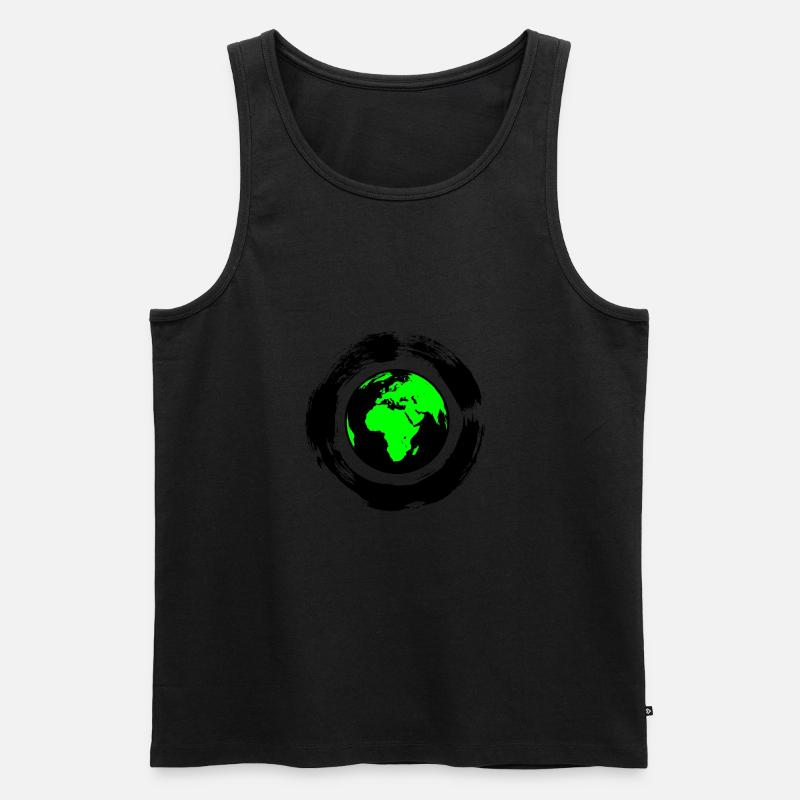 grüne Erde - Männer Premium Bio Tank Top - Schwarz