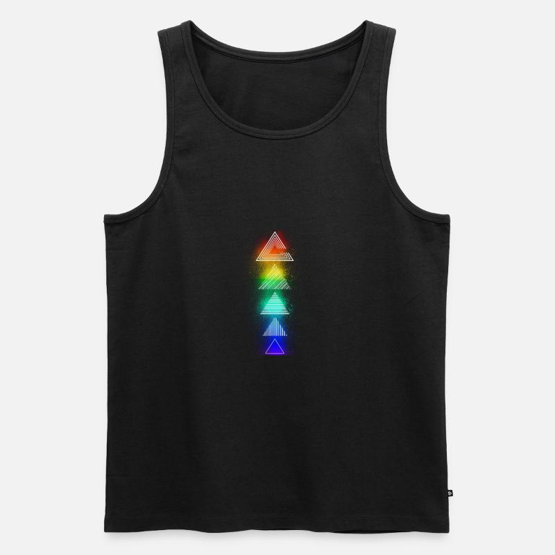 Neon Dreick Bunt - Männer Premium Bio Tank Top - Schwarz