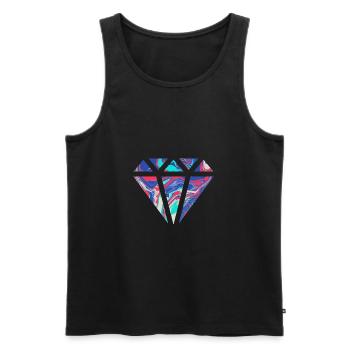 Simple colorful diamond design / symbol - Men's Premium Organic Tank Top - black - Front - AI Model Male 178 light (178cm)