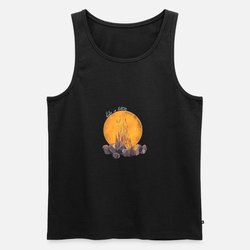 Around the campfire - Männer Premium Bio Tank Top - Schwarz