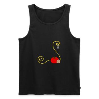 spaghetti pasta nudeln lasagne macaroni noodles24 - Männer Premium Bio Tank Top - Schwarz - Vorne - AI Model Male 178 light (178cm)