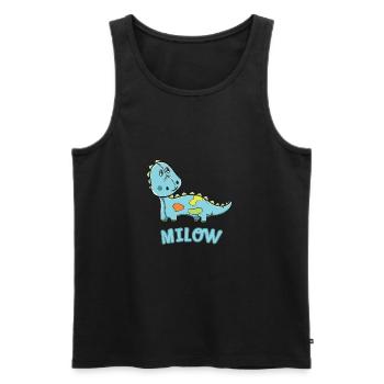 Dinosaurier lustig Kind Milow Geschenk Geburtstag - Männer Premium Bio Tank Top - Schwarz - Vorne - Michal (187cm)