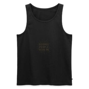 PEOPLE: Normal people scare me - Men's Premium Organic Tank Top - black - Front - Michal (187cm)