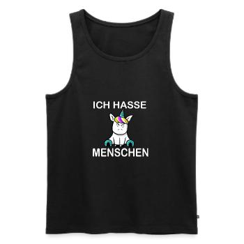 I hate people unicorn - Men's Premium Organic Tank Top - black - Front - Michal (187cm)