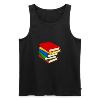 livres - Débardeur bio Premium Homme - noir - Devant - Michal (187cm)