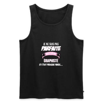 Graphiste cadeau humour - Débardeur bio Premium Homme - noir - Devant - Michal (187cm)