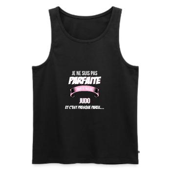 Judo cadeau humour - Débardeur bio Premium Homme - noir - Devant - Michal (187cm)