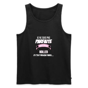 Roller cadeau humour - Débardeur bio Premium Homme - noir - Devant - Michal (187cm)